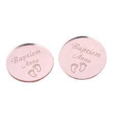 10Pcs Personalized Engraved Mirror Circle Wedding Tags Rose Gold Baptism Name Tag Baby Shower Gift Favor Sculpture Party Gifts 2024 - buy cheap