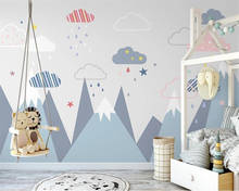 Beibehang-papel tapiz minimalista pintado a mano para habitación de niños, personalizado, cielo estrellado, Valle, bosque, para niños 2024 - compra barato