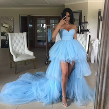 Light Blue High Low Homecoming Dresses Sweetheart Ruffles Tulle Short Front Long Back Party Dresses Graduation Evening Gowns 2024 - buy cheap