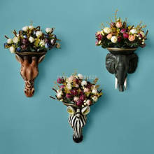 Креативная ваза с головой животного, украшение на стену, голова оленя, голова слона, Голова зебры 2024 - купить недорого