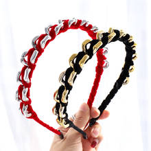 2020 Vintage Metal Chain Bezel Hairband Women Braided Headband Girls Hair Accessories Opaska Do Wlosow Diademas Para El Pelo 2024 - buy cheap