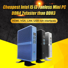 Mini PC Intel Core i7 i5 7200U i3 7100U Sin ventilador, Windows 10 Pro ordenador Barebone DDR4/DDR3 2,4 GHz 4K HTPC WiFi HDMI VGA 2024 - compra barato