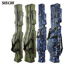 SIECHI-bolsas de lona para caña de pescar, bolsa plegable para caña de pescar de 110/120/130/150cm, carrete, aparejos de pesca de 2/3 capas, azul/verde 2024 - compra barato