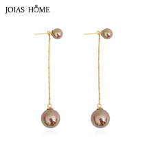 Joishome-pendientes largos clásicos de plata 925 para mujer, aretes de perlas para las orejas, joyería fina para mujer, accesorio para banquete de boda 2024 - compra barato