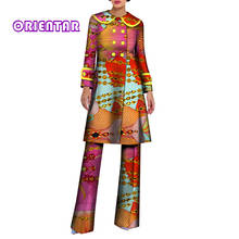 2 Pieces Set Women African Suits Pants Set Women African Print Cotton Long Top and Pants Bazin Riche African Clothing WY6690 2024 - buy cheap