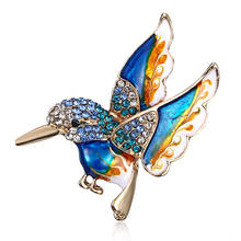 Cute Colorful Bird Brooches Exquisite Shiny Rhinestone Brooch Pins Badge Collar Lapel Pin Women Jewelry Girls Gift 2024 - buy cheap