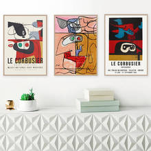 French Le Corbusier Exhibition Poster Vintage Autrement Que Sur Terre Prints Modern Mid Century Abstract Canvas Painting Decor 2024 - buy cheap