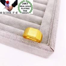 OMHXFC Jewelry Wholesale YM401 European Fashion Hot Fine Woman Man Party Birthday Wedding Gift Square Resizable 24KT Gold Ring 2024 - buy cheap