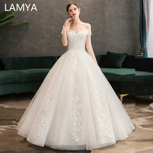 LAMYA-vestidos De novia Vintage con apliques, vestidos De novia personalizados, elegantes, De princesa, con cordones 2024 - compra barato