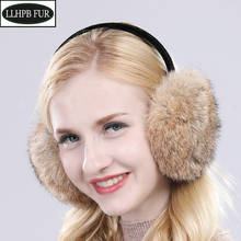 2022 Women Winter Outdoor Real Rabbit Fur Earmuffs Girls Warm Plush Rabbit Fur Earflaps Thermal Lady Natural Rabbit Fur Earmuff 2024 - buy cheap