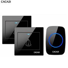 CACAZI Wireless Doorbell Waterproof 300M Remote LED Light Battery Button Home Call Ring Bell EU US UK AU Plug 36 Chime 4 Volume 2024 - buy cheap
