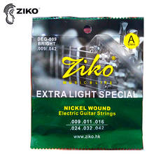 Ziko cordas de guitarra elétricas 009-042, cordas com enrolamento em níquel, luz extra leve, acessórios especiais para guitarra, conjunto de cordas deg 2024 - compre barato