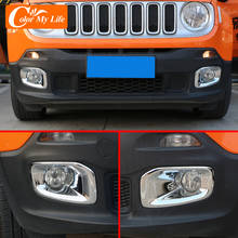 Cubierta de luces antiniebla delantera para Jeep Renegade 2015-2020, pegatina, embellecedor, ABS, estilo de coche 2024 - compra barato