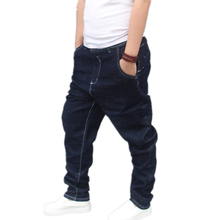 Модные мужские свободные джинсы в стиле хип-хоп, мешковатые штаны-шаровары, большие размеры 40, хип-хоп, мужские черные синие джинсовые штаны для мальчиков, Мужские штаны для бега 2024 - купить недорого