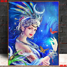 5D алмазная живопись фантазия красивая женщина Бабочка рукоделие своими руками Алмазная вышивка мозаика пазл Стразы Декор 2024 - купить недорого