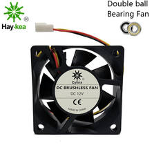 6025 silent fan 12v dc 60mm 60X60X25 mm DC 12V Double ball bearing fan 3 wire lead server inverter pc cpu case cooling fan 2024 - buy cheap