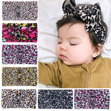 Diadema elástica de leopardo para niña y bebé, diadema ancha con lazo grande, accesorios para el cabello, novedad 2024 - compra barato