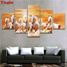 5pcs set 5D Diy Diamond Painting Horses Sunset Scenery Diamond Embroidery Landscape needlework mosaic diamond round square drill 2024 - buy cheap