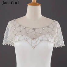 Janevini luxo rhinestone frisado nupcial ombro colar artesanal feminino ombro corrente alça de tule jóias acessórios de casamento 2024 - compre barato