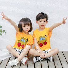 Verão manga curta pijamas infantil crianças pijamas de algodão pijamas para meninas meninos dos desenhos animados crianças pijamas da criança do bebê homewear 2024 - compre barato