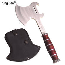 King Sea 2018 Multi-Functional Axe Cow Shape Outdoor Survival Tomahawk with Wood Handle Carbon Steel Camping Ax 2024 - buy cheap