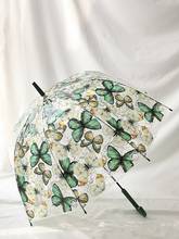 Прозрачный цветочный Зонт с крючком, разноцветный уличный Зонт от дождя, Женский винтажный зонт, уличный товар BL50CS 2024 - купить недорого