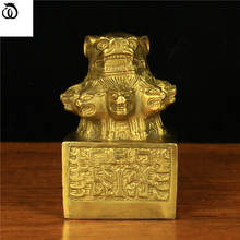 WU CHEN-escultura de Feng Shui de cobre chino largo, figuritas de sello de animales de bronce, artesanía de latón puro, decoraciones para el hogar R6345 2024 - compra barato