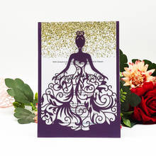 35 unids/lote chica de la boda tarjeta de invitación de bendición perla papel cumpleaños vestido de lujo perlas para fiesta Ceremonia de papel tarjeta de invitación 2024 - compra barato
