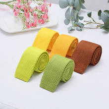Fashion 5cm Knit Skinny Tie Green Red Colorful Solid Slim Neck Ties For Men Casual Business  Woven Necktie Narrow Accessories 2024 - buy cheap