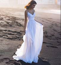 Beach Wedding Dress 2020 Sweetehart Floor Length Chiffon Spaghetti Strap Bridal Gowns robe de mariage Elegant Backelss Simple 2024 - buy cheap