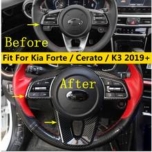 Steering Wheel Frame Decoration Cover Trim For Kia Cerato Forte K3 2019 - 2022 Carbon Fiber Look Interior Kit Accessories 2024 - buy cheap