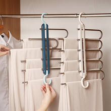 5 in 1 Multi-functional Pants Trouser Storage Rack Folding Wardrobe Clothes Hangers Stainless Steel Shelf Closet Organizer 2024 - buy cheap