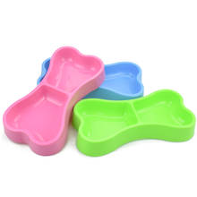 Plastic Dog Bowl for Food Dog Cat Pet Bowl for Dogs Water Dish Cat Bowls Travel Bone Feeder Double Groove 1Pc 2024 - buy cheap