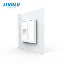 Livolo стандарт Великобритании настенная телефонная розетка, телефонный кабель, новый стиль Хрустальная стеклянная панель, 3 цвета на выбор 2024 - купить недорого