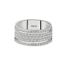 Anéis amplos de strass de cristal femininos, amor de jwellery para casamento, noivado, anéis para mulheres, presente coreano 2024 - compre barato