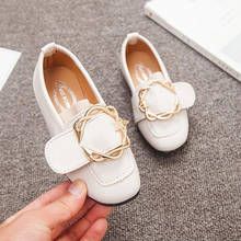 Children Kids Girls White Pink England Buckle Leather Shoes For Kids Party Wedding Single Shoes New 13 4 5 6 8 9 10 12 Years old 2024 - buy cheap