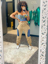 Patchwork Hip Hop Pants Sexy Women Loose Cargo Pants Elegant Harem Trousers 2024 - buy cheap
