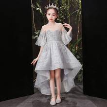 Girl Dresses for Weddings Gray Lace Pageant Dresses Prom Dress up for the Holy Communion Dresses First Communion Evening Frocks 2024 - buy cheap