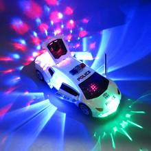 Вращающиеся на 360 градусов крутые светящиеся музыкальные детские электронные полицейские машинки игрушка для раннего развития Игрушка для упражнений для детей подарок 2024 - купить недорого