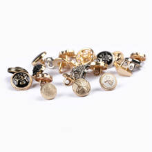 Botones de coser para manualidades 9-13MM Metal Vintage chapado en oro bebé Mujer camisa Decoración Ropa vástago botón 100 unids/lote 2024 - compra barato