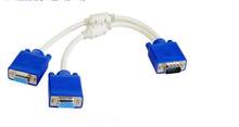 One host connected to two monitors VGA one-point two-wire computer display distributor VGA crossover cable Data cable 2024 - buy cheap