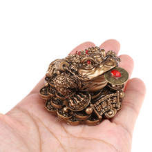 Feng Shui Toad Money LUCKY Fortune Wealth Chinese Golden Frog Toad Coin Home Office Decoration Tabletop Ornaments Lucky Gifts 2024 - buy cheap