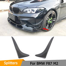 Carbon Fiber Car Front Bumper Splitters Apron For BMW 2 Series F87 M2 2016 2017 2018 Front Bumper Side Splitters Canards 2024 - buy cheap