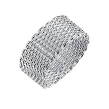 New Style 925 Sterling Silver Interlaced Mesh Ring Suitable For Women'S Fashion Charm Wedding Engagement Jewelry 2024 - buy cheap