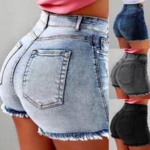 2020 Summer Hot Shorts Women Jeans High Waist Denim Shorts Fringe Frayed Ripped Denim Shorts for Women Hot Shorts with Pockets 2024 - buy cheap