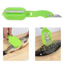 Portable Fish Scales Skin Remover Scaler and Knife Fast Cleaning Fish Skin Steel Plastic Scraper Kitchenware Clean Peeler Tool 2024 - buy cheap