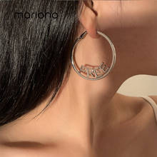 Marioho Fashion Women Large Circle Round Hoop Earrings Hyperbole Letter Earrings Punk Dangle Hip-hop Jewelry 2024 - buy cheap