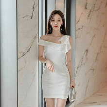 new arrival women fashion bodycon dress temperament korean style summer elegant office lady sexy white mini pencil dress 2024 - buy cheap