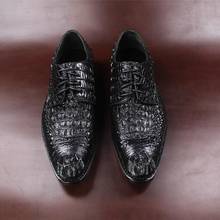 Sipriks Luxury Black Crocodile Skin Dress Shoes Boss Mens Formal Tuxedo Shoes Italian Custom Goodyear Welt Dress Gents Wedding 2024 - buy cheap