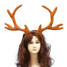 Big Reindeer Headband Horns Cosplay Antlers Christmas funny Deer Ears Headband Christmas Hair Accessories For Women Xmas Party 2024 - buy cheap